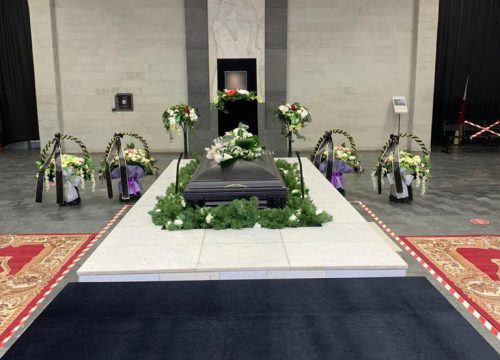 Оформление зала прощания в крематории